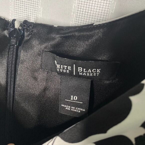 White House Black Market Sleeveless Floral Dress Size 10 Cocktail Sweetheart - Picture 3 of 13